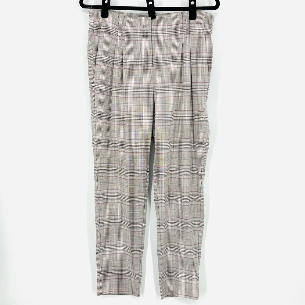 LOFT Small Plaid Taper Trousers